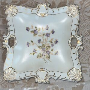 VINTAGE LEFTON CHINA HANDPAINTED VIOLET DISH NO. K 2560